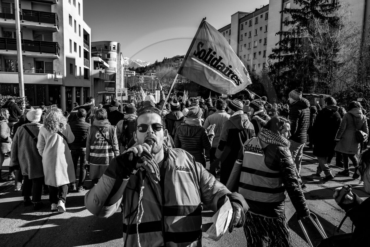 31 janvier 2023 : Manifestation contre la réforme des retraites. Plus de 4000 personnes dans les rues de Gap (Hautes-Alpes).