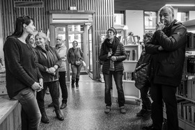 Vernissage de l'exposition L comme laine, lien, lieu à la médiathèque de St-Bonnet-en-Champsaur