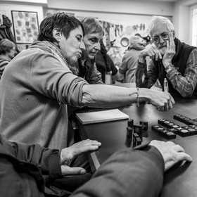 Broderies sur les photographies de Denis Lebioda, jeux, panneaux mon livre préféré, voyage en amérique latine de Claudine et Denis Meyer