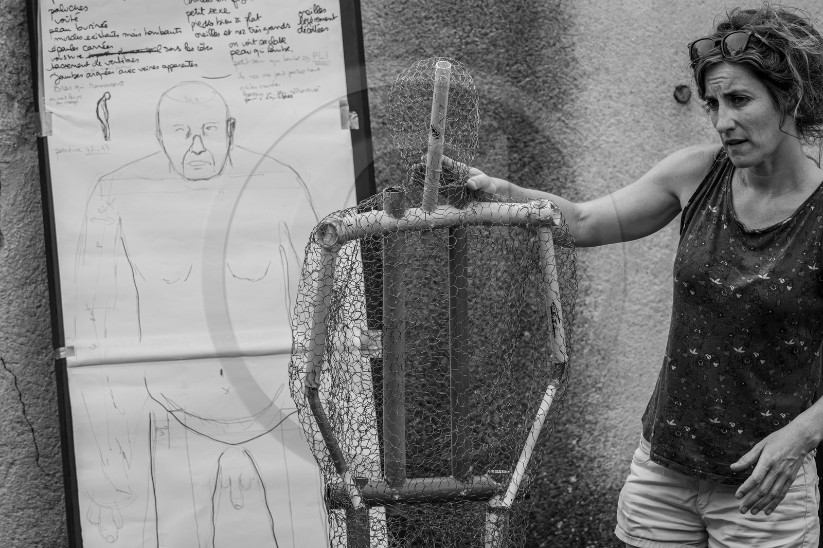 Conception et fabrication de Marcel Joli Coeur l'homme de l'Ouort, avec Barbara Fougnon, artiste plasticienne, dans le cadre de son projet de forêt d'hommes