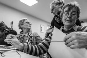 Broderies sur les photographies de Denis Lebioda, jeux, panneaux mon livre préféré, voyage en amérique latine de Claudine et Denis Meyer