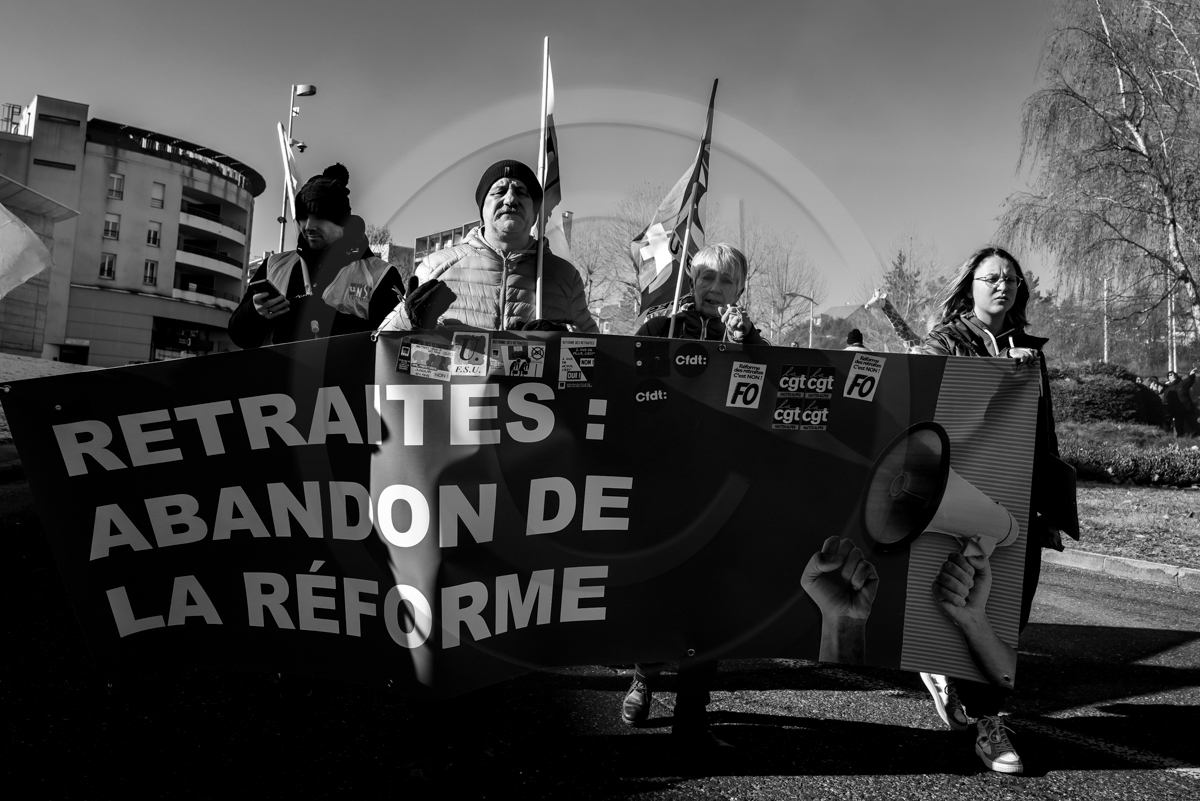 31 janvier 2023 : Manifestation contre la réforme des retraites. Plus de 4000 personnes dans les rues de Gap (Hautes-Alpes).