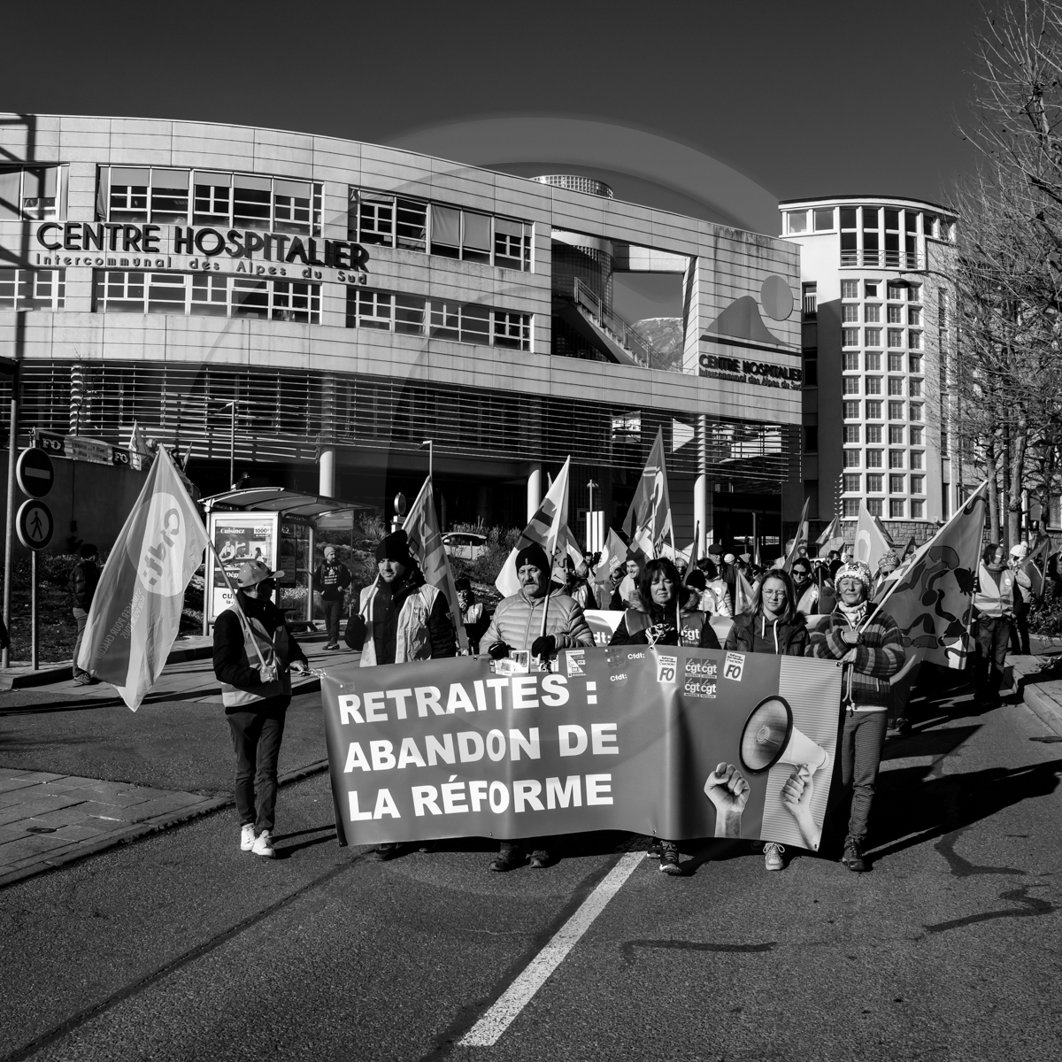 31 janvier 2023 : Manifestation contre la réforme des retraites. Plus de 4000 personnes dans les rues de Gap (Hautes-Alpes).
