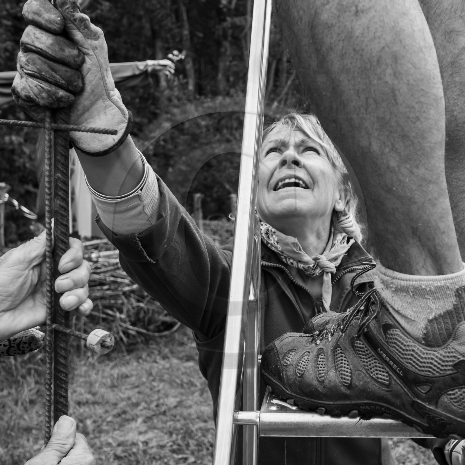 21 août 2019 : installation d'une oeuvre en bois flotté