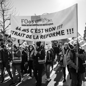 11 février 2023 : Manifestation contre la réforme des retraites à Gap (Hautes-Alpes)