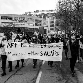 04 février 2021 à Gap (Hautes-Alpes) : Manifestation des soignants oubliés du Ségur de la santé.