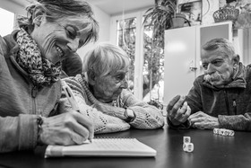 Broderies sur les photographies de Denis Lebioda, jeux, panneaux mon livre préféré, voyage en amérique latine de Claudine et Denis Meyer