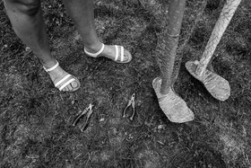 Conception et fabrication de Marcel Joli Coeur l'homme de l'Ouort, avec Barbara Fougnon, artiste plasticienne, dans le cadre de son projet de forêt d'hommes