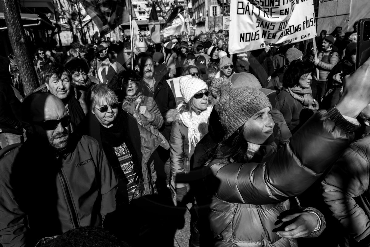 31 janvier 2023 : Manifestation contre la réforme des retraites. Plus de 4000 personnes dans les rues de Gap (Hautes-Alpes).