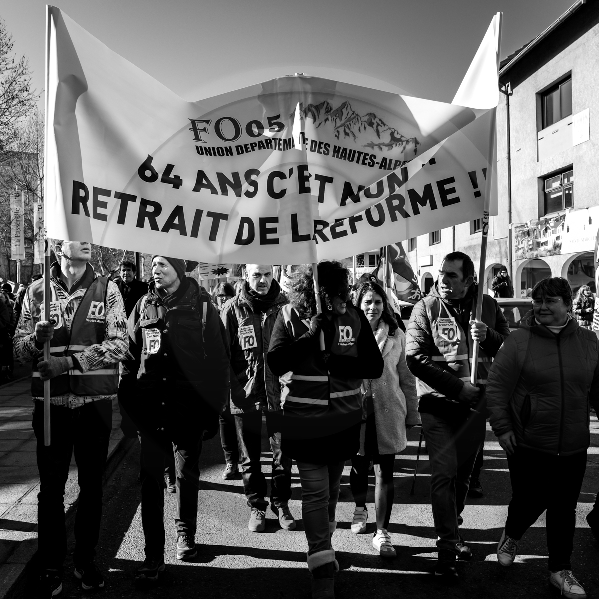 31 janvier 2023 : Manifestation contre la réforme des retraites. Plus de 4000 personnes dans les rues de Gap (Hautes-Alpes).