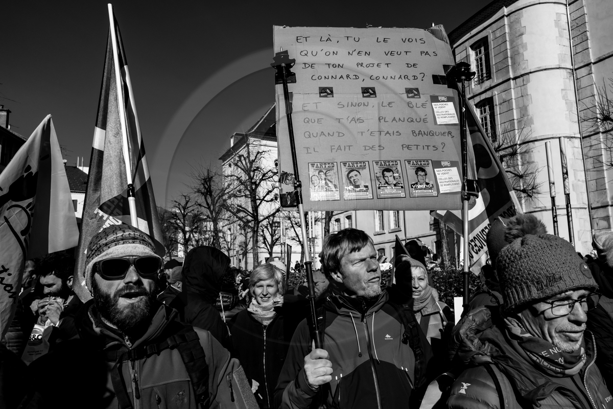 31 janvier 2023 : Manifestation contre la réforme des retraites. Plus de 4000 personnes dans les rues de Gap (Hautes-Alpes).