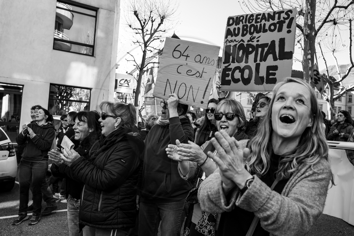 16 février 2023 : Manifestation contre la réforme des retraites à Gap (Hautes-Alpes)