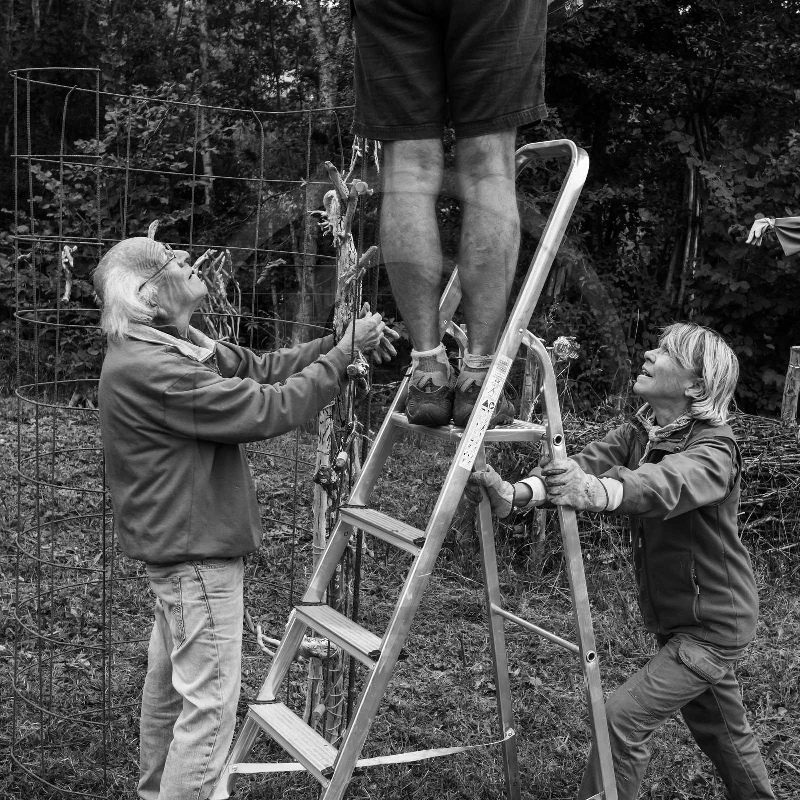 21 août 2019 : installation d'une oeuvre en bois flotté