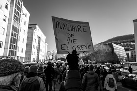 31 janvier 2023 : Manifestation contre la réforme des retraites. Plus de 4000 personnes dans les rues de Gap (Hautes-Alpes).