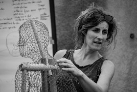 Conception et fabrication de Marcel Joli Coeur l'homme de l'Ouort, avec Barbara Fougnon, artiste plasticienne, dans le cadre de son projet de forêt d'hommes