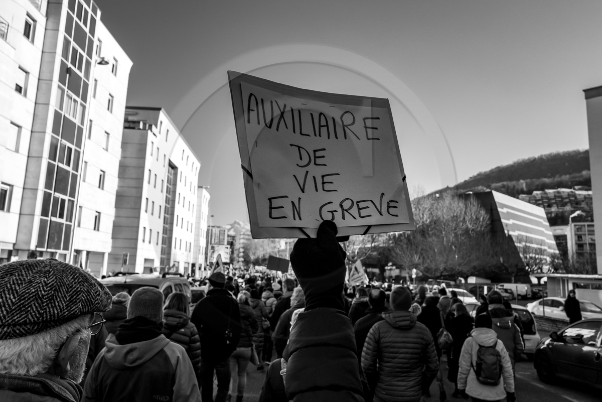 31 janvier 2023 : Manifestation contre la réforme des retraites. Plus de 4000 personnes dans les rues de Gap (Hautes-Alpes).