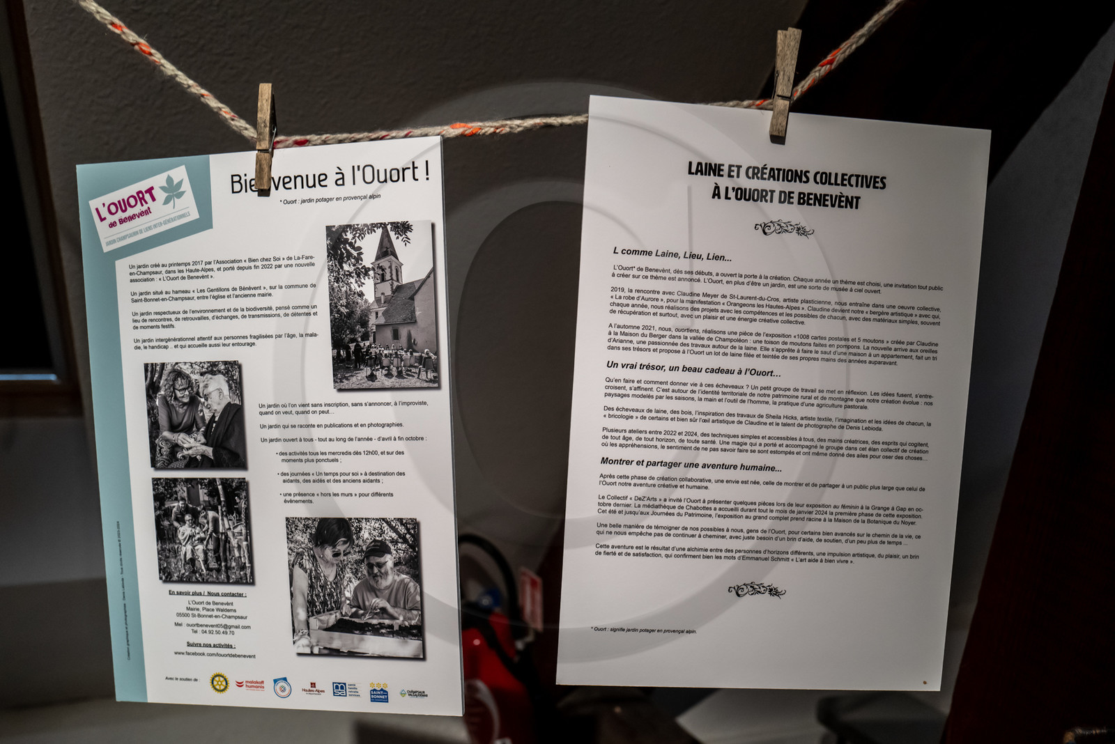 Exposition L comme laine, lien, lieu conçue par l'Ouort de Benevènt, sous la houlette de Claudine Meyer, artiste plasticienne, accompagnée de photographies de Denis Lebioda. Une proposition de la Communauté de Communes du Champsaur - Valgaudemar et de son service culturel.