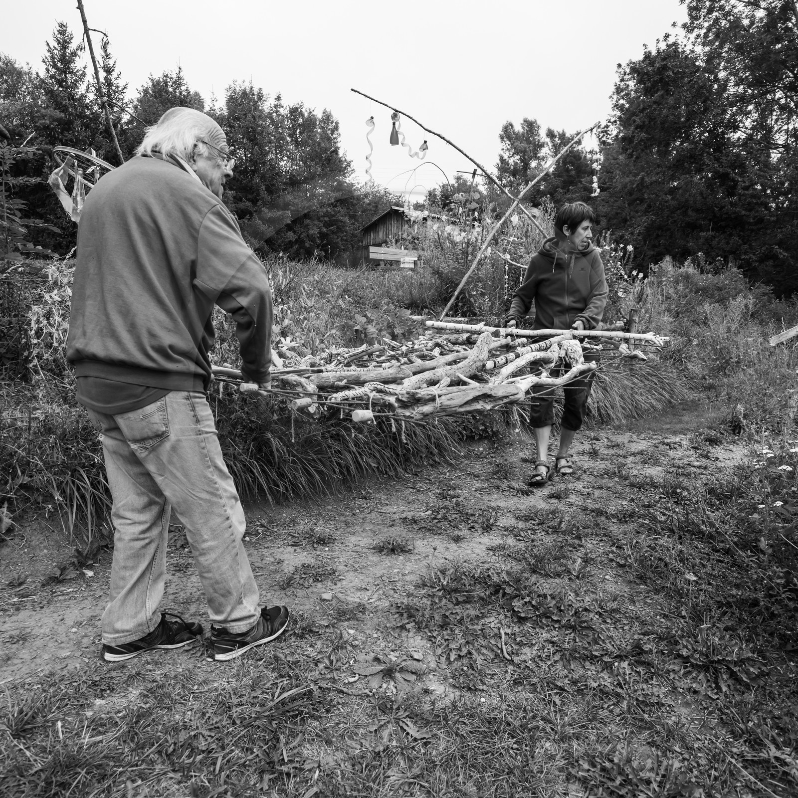 21 août 2019 : installation d'une oeuvre en bois flotté
