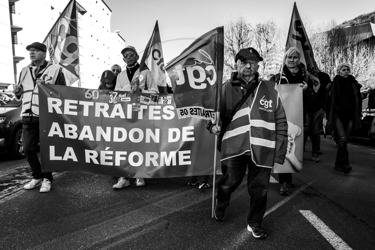 11 février 2023 : Manifestation contre la réforme des retraites à Gap (Hautes-Alpes)