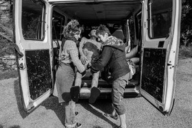 Création de l'homme de l'Ouort Marcel Joli Coeur : pose d'un enduit noir