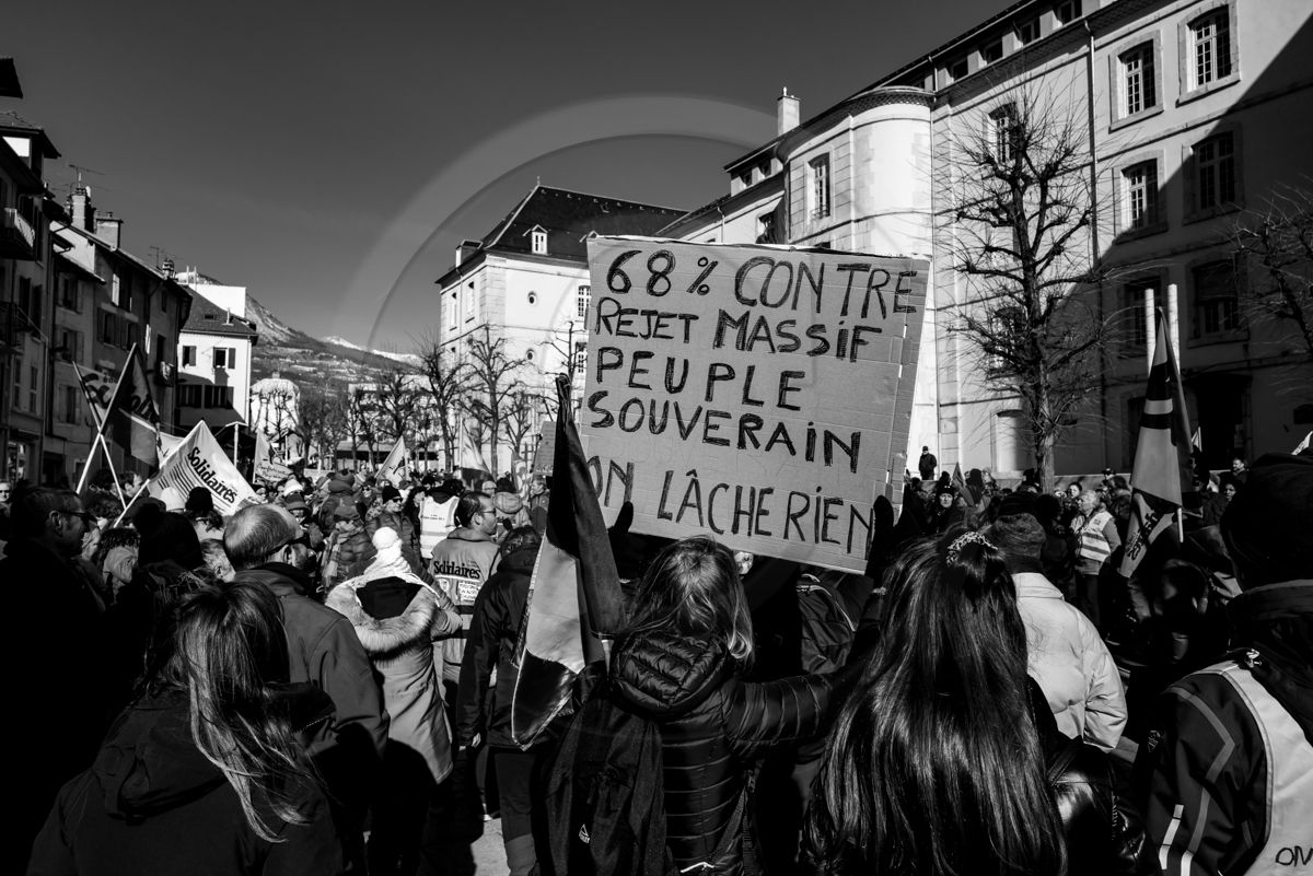 31 janvier 2023 : Manifestation contre la réforme des retraites. Plus de 4000 personnes dans les rues de Gap (Hautes-Alpes).