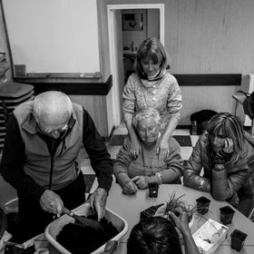 Atelier repiquage de plants de ciboulettes - 05 04 2017