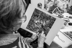 Broderies sur les photographies de Denis Lebioda, jeux, panneaux mon livre préféré, voyage en amérique latine de Claudine et Denis Meyer